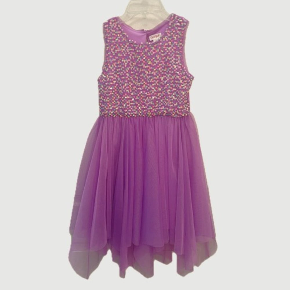 Cat & Jack Girls Dress Sequin Medium Purple